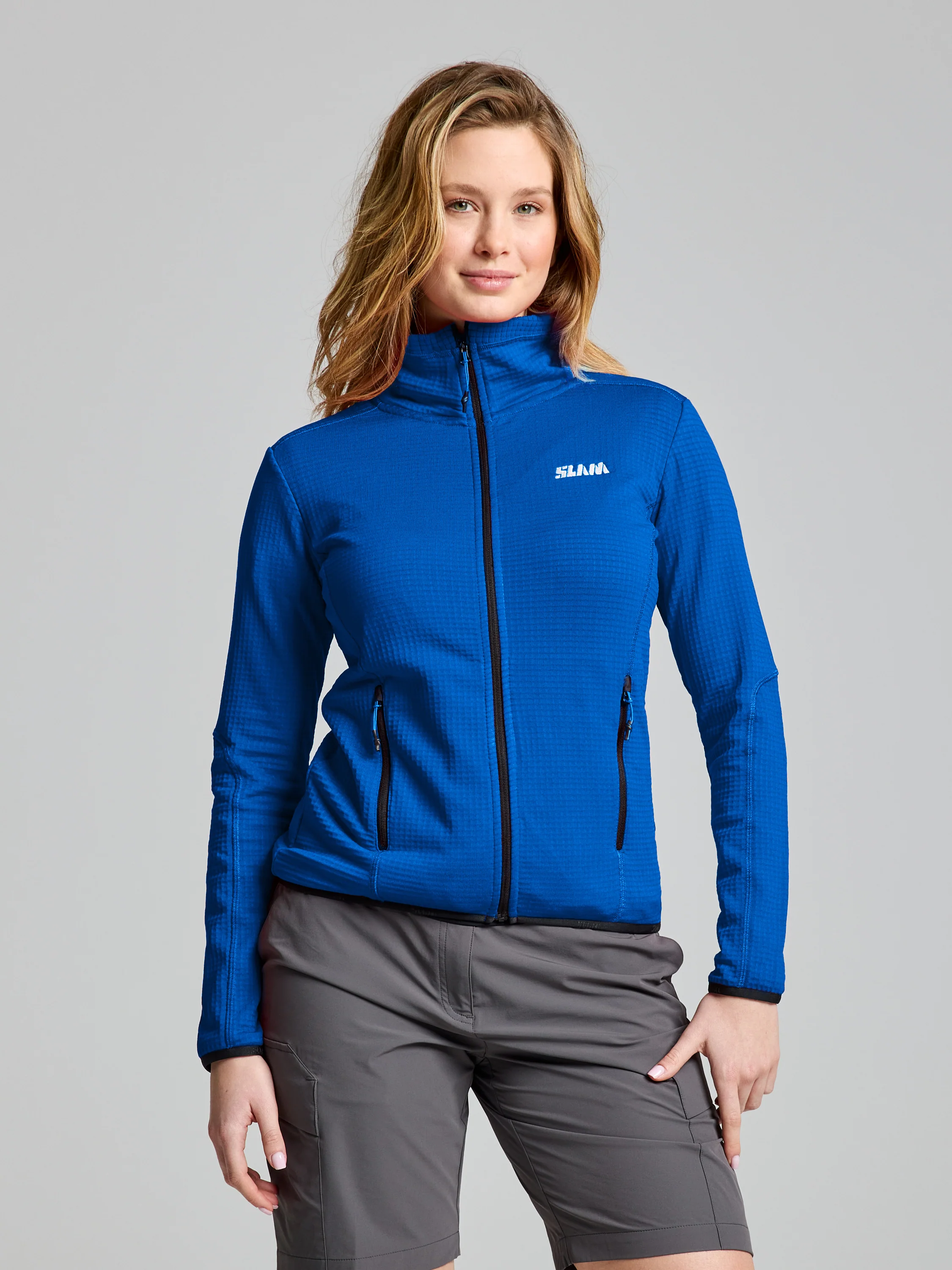 ACTIVE WOMAN GRID FLEECE CL - OLYMPIC BLUE / XS