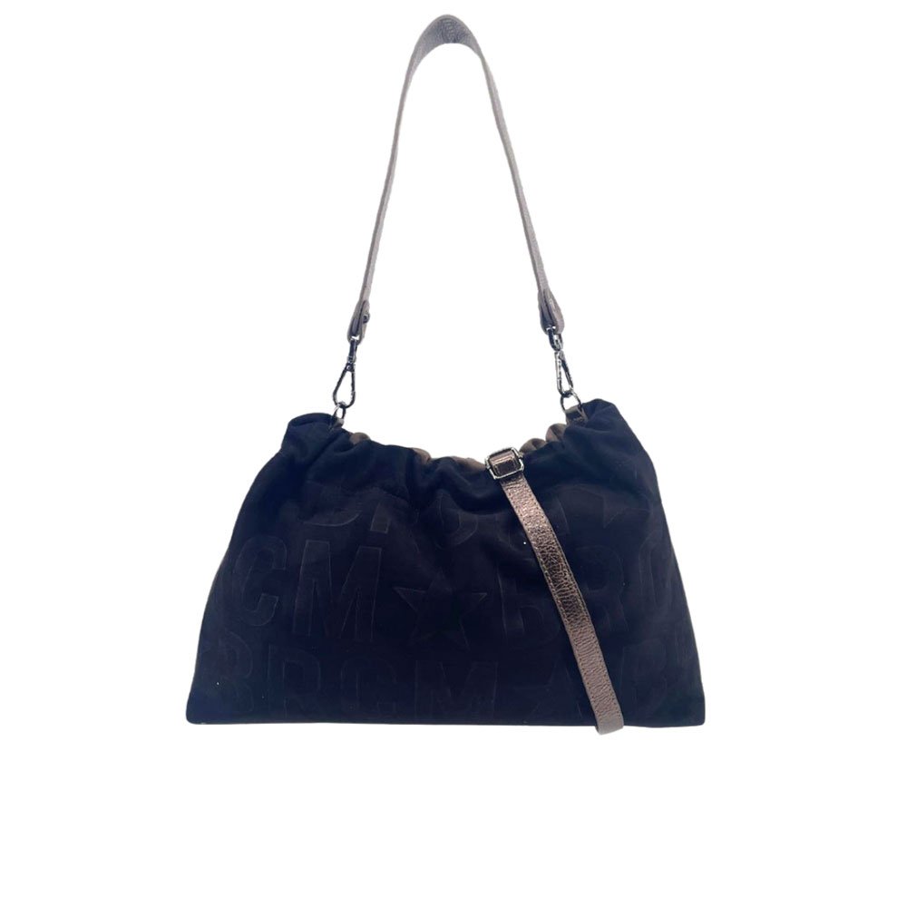 M★BRC Suede Borsa a spalla G557 Nero+Taupe