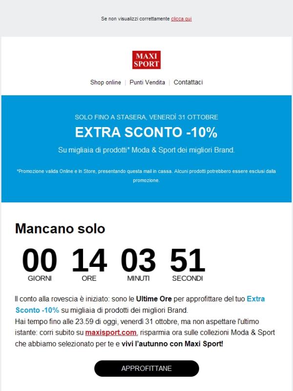 ⏳ Conto alla rovescia: il tuo EXTRA SCONTO termina stasera!