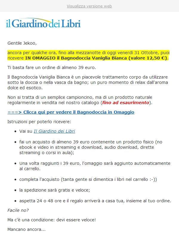 ⏰ ULTIME ORE: in omaggio il Bagnodoccia Vaniglia Bianca (scade mezzanotte)
