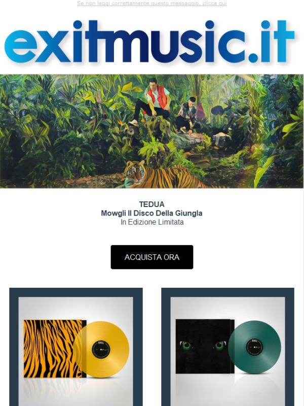 Tedua @exitmusic.it, Mowgli Il Disco Della Giungla Vinile Effetto Pantera & Vinile Effetto Tigre