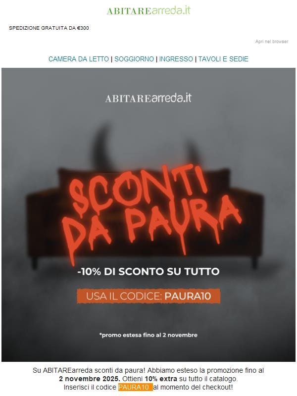 😱 - 10% extra sconto su tutto | Sconti da paura