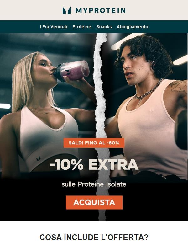-10% EXTRA sulle Proteine Isolate 🔥