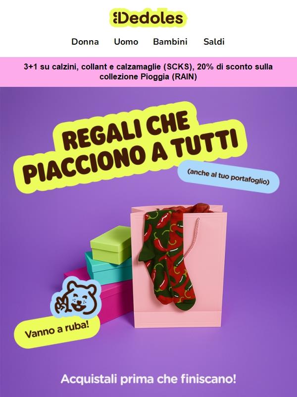 Fai scorta di calzini: 3+1 GRATIS 🛒🎁