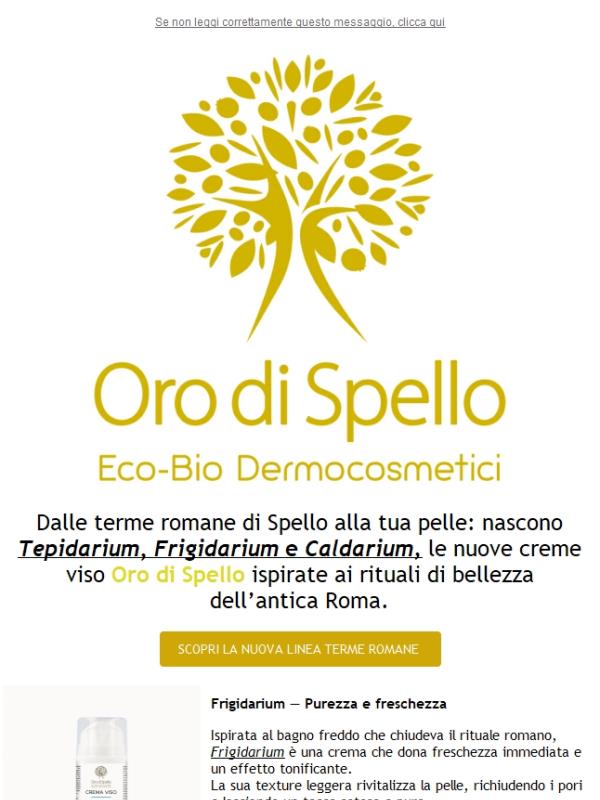 Oro di Spello presenta: la nuova linea viso ispirata alle TERME ROMANE