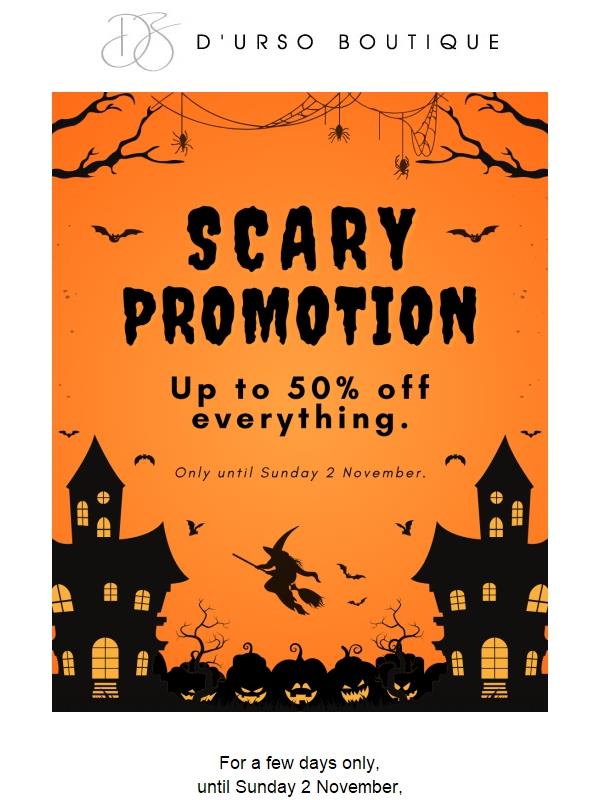 Only for a few days: discounts up to 50% off 🎃