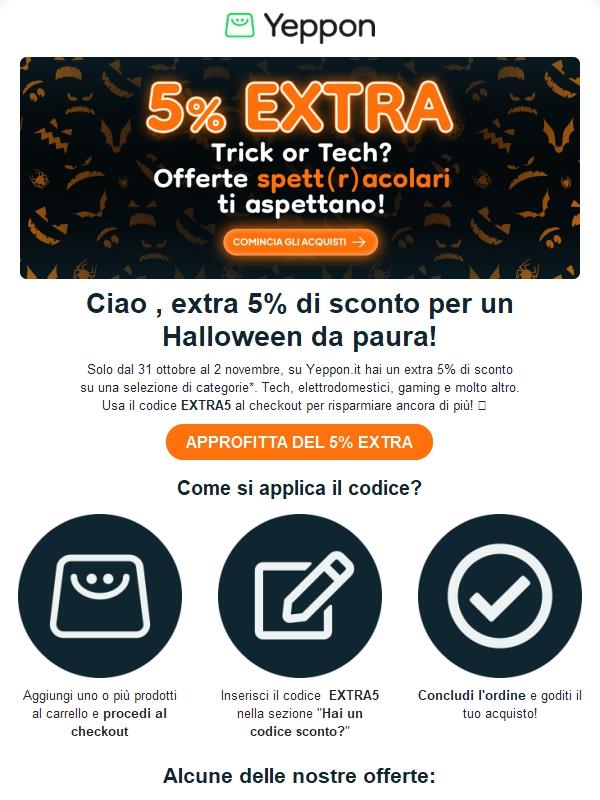 Paura di perderlo? 5% EXTRA di sconto! 🎃