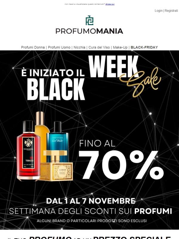 🔥Il Black-Friday è Iniziato | Profumi dal 30% al 70% 1° Settimana