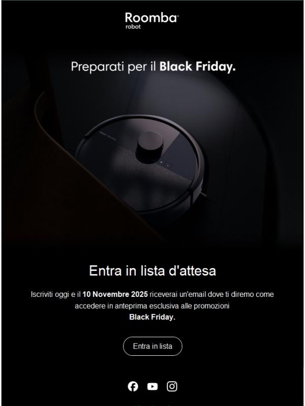 Accedi in anteprima al Black Friday iRobot! ♟️