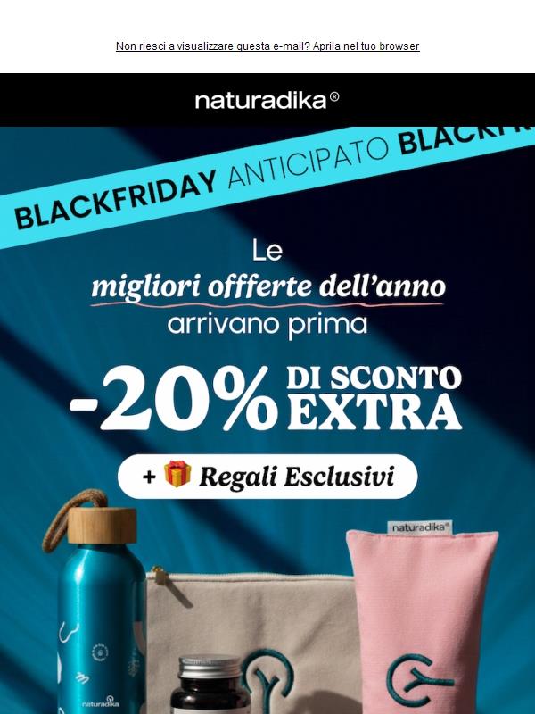 ⚫️ -20% SCONTO EXTRA, Black Friday Anticipato