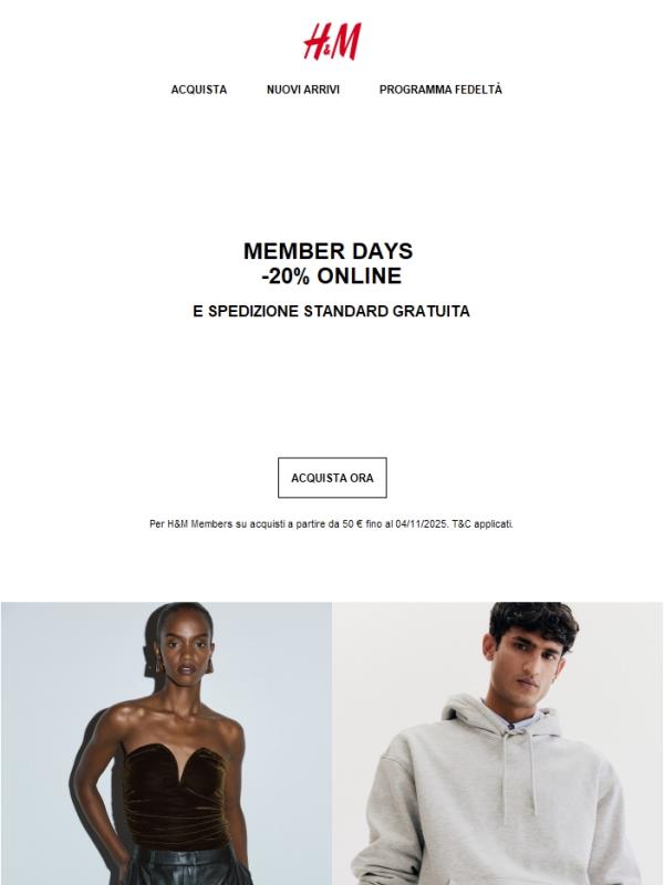 Member Days -20% online ti aspetta!