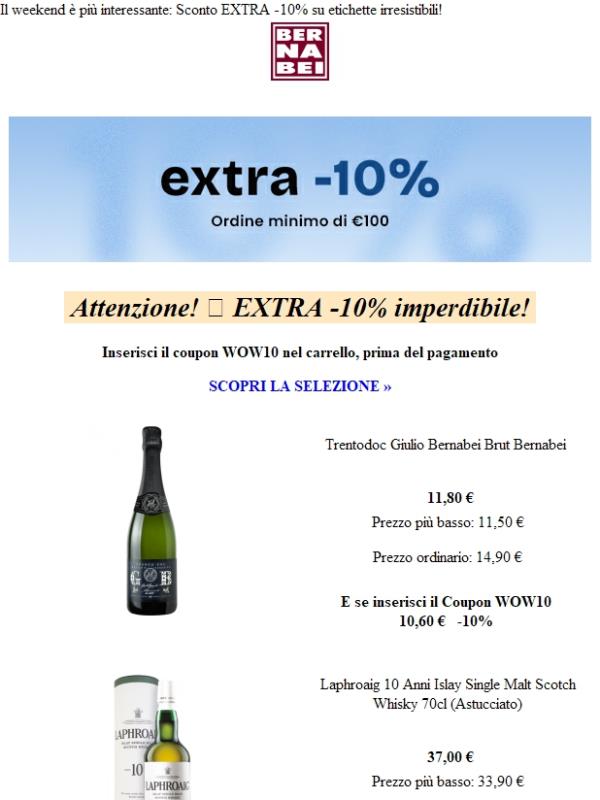 EXTRA -10% 👀 Occhio ai prezzi!