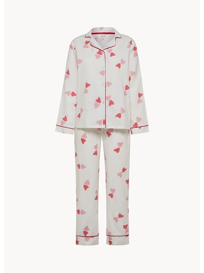 Pigiama in flanella motivo cuori