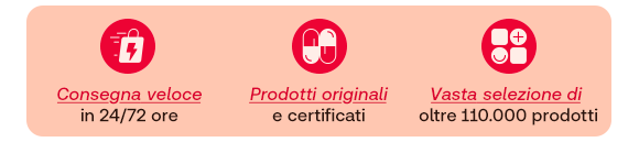 „Icone promozionali: consegna veloce in 24/72 ore, prodotti originali e certificati, vasta selezione di oltre 110.000 prodotti.“