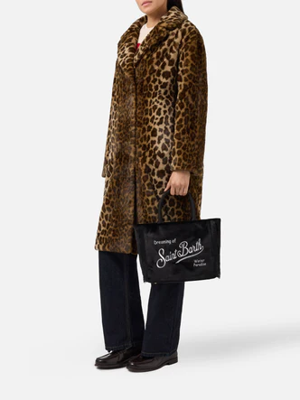 Borsa a Mano Colette in Velvet / Nero