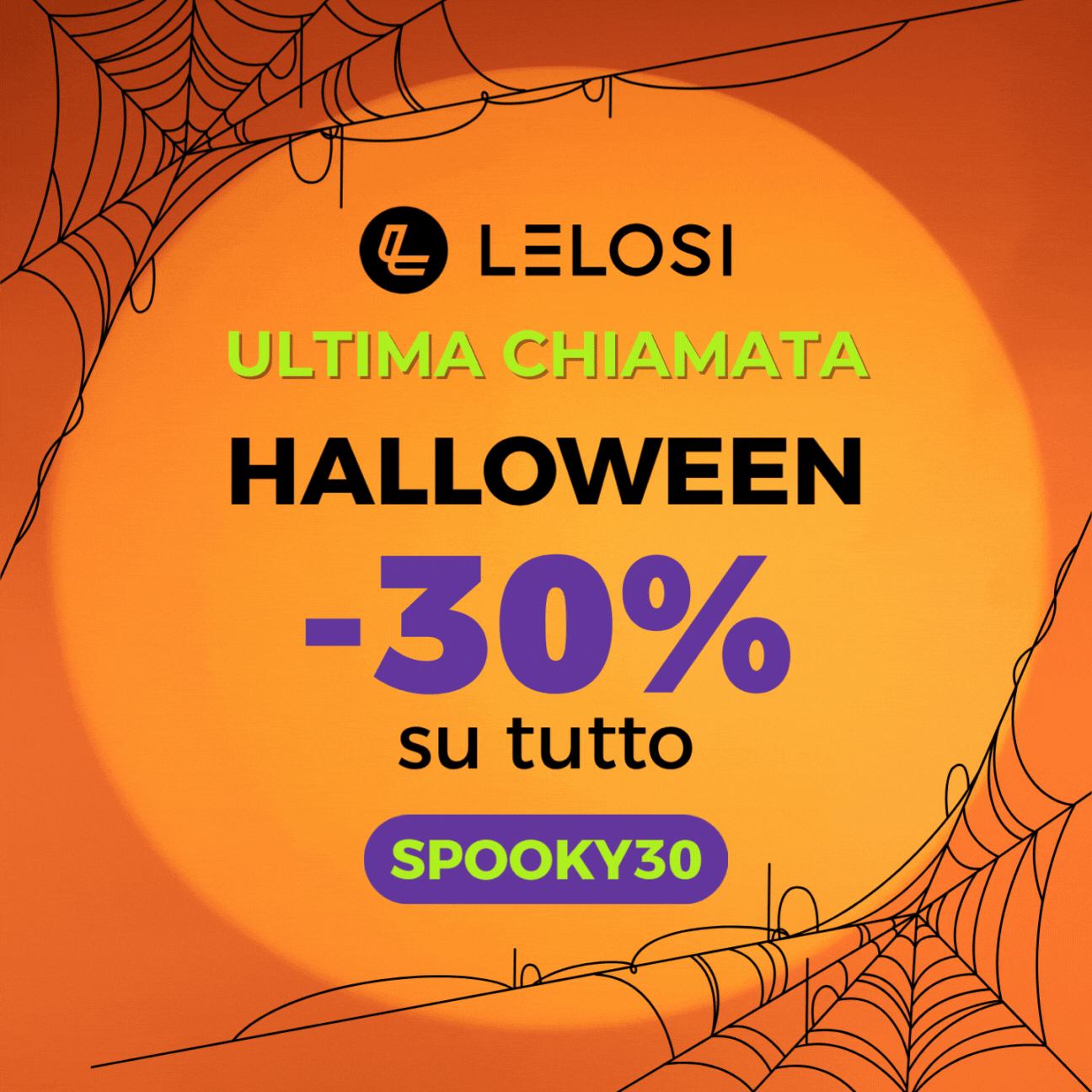 Sconto del 30% su tutto con il codice SPOOKY30