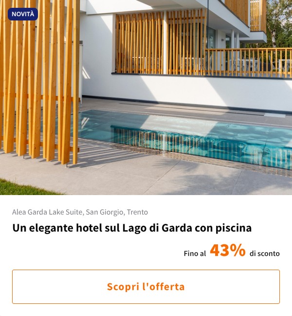 Un elegante hotel sul Lago di Garda con piscina