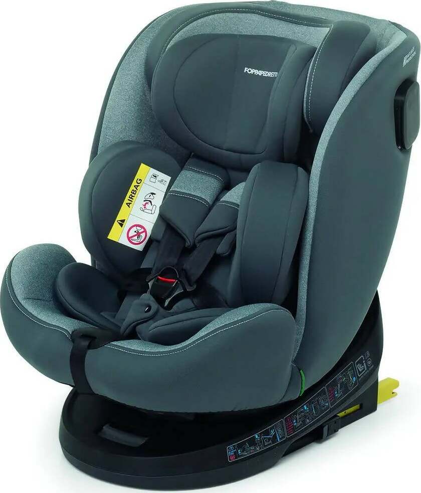 Foppapedretti Seggiolino Auto Circle I-Size Seggiolino Auto Girevole A 360° Per Bambini da 0 a 36 kg, da 0 a 12 anni, gruppo 0/1/2/3, tre colori: Sand, Carbon, Silver