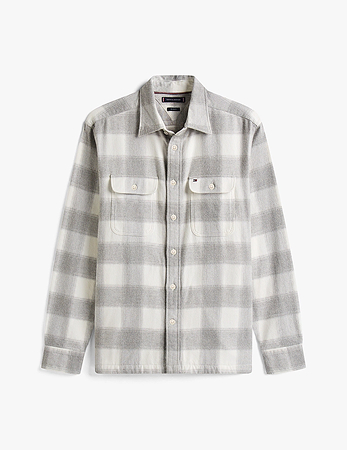 Sopracamicia relaxed fit in flanella a quadri