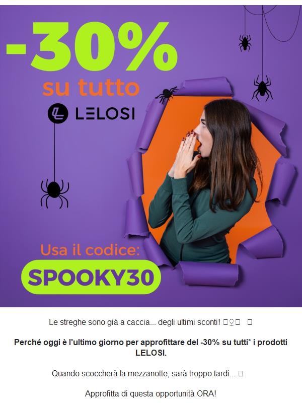 🎃 -30% su tutto | ULTIMO GIORNO