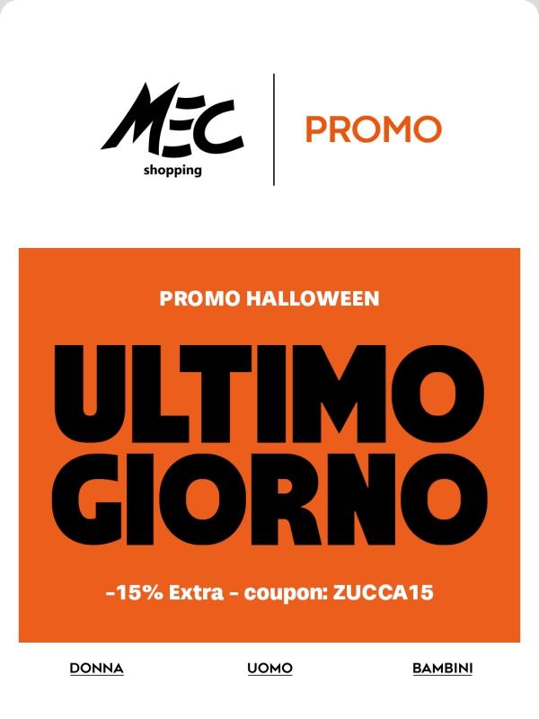 Halloween finisce oggi! 🎃 -15% extra fino a stasera!