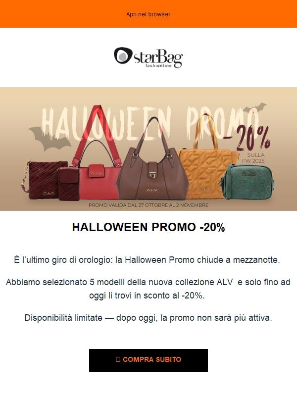 🎃 Corri: Halloween Promo -20% finisce oggi