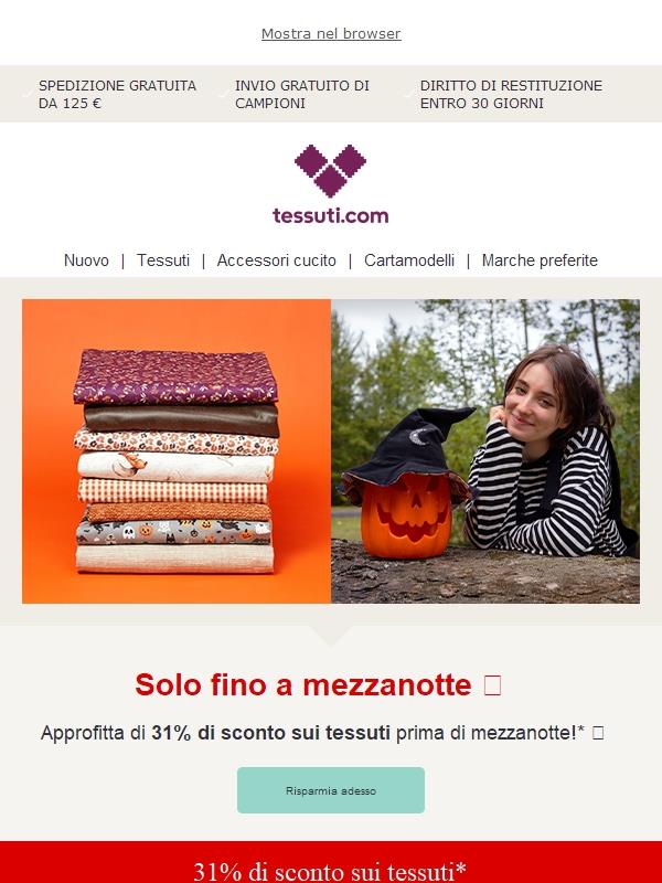 Ultima occasione! 🎃 – 31% di sconto sui tessuti