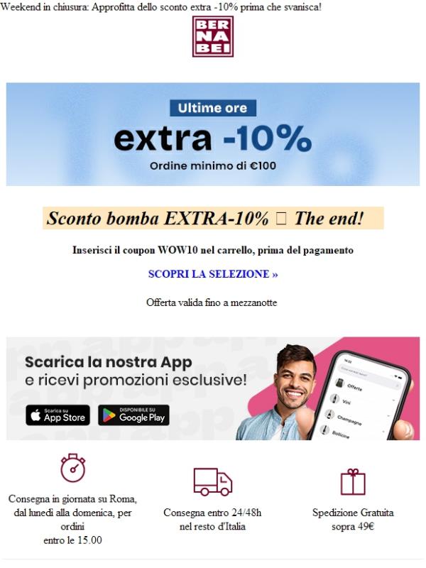 EXTRA -10% ⏰ Ultime ore!