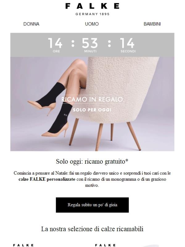 Ricamo gratuito* delle tue calze FALKE