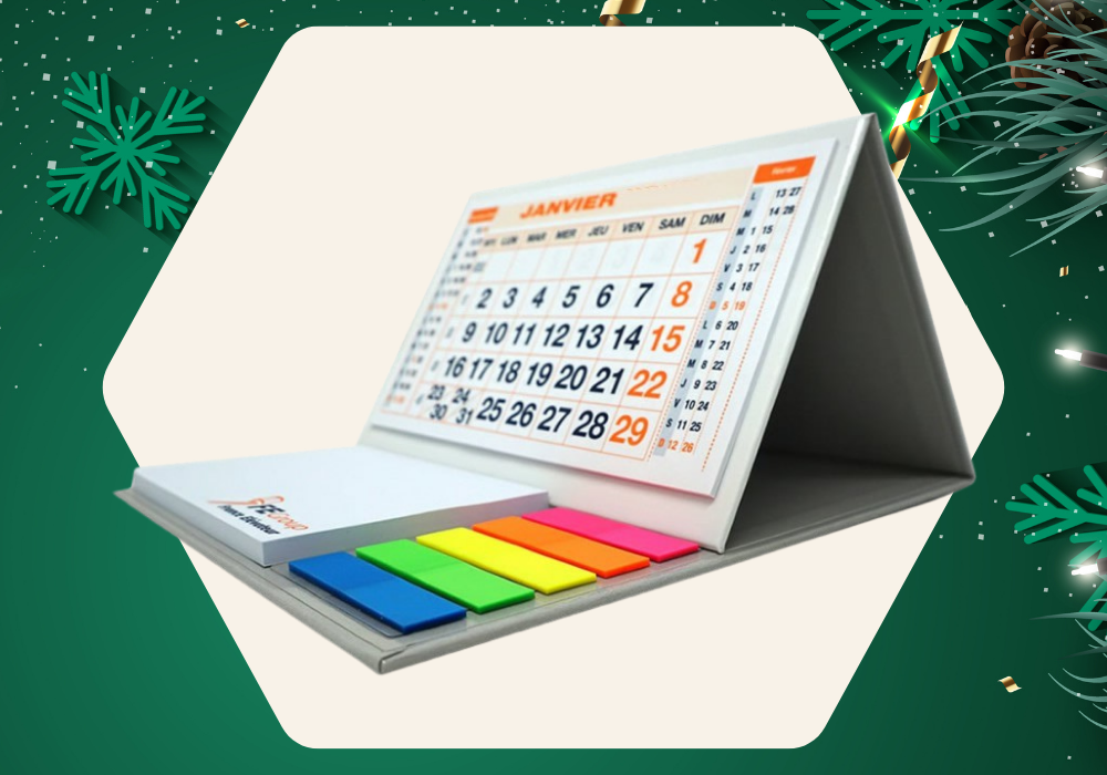  Calendario da tavolo formato piccolo 11x9cm con post-it