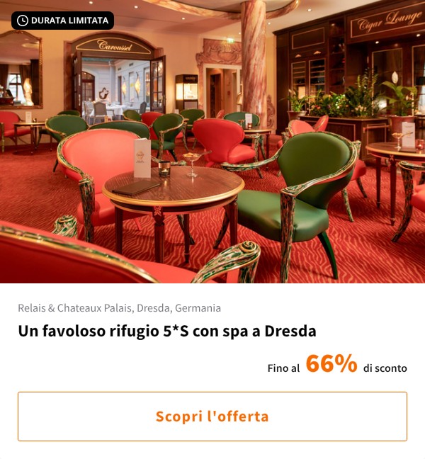 Un favoloso rifugio 5*S con spa a Dresda