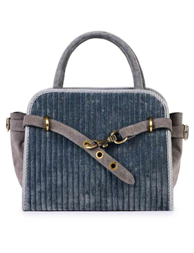 Borse in velluto a coste e camoscio grigio Donna KAROL E05