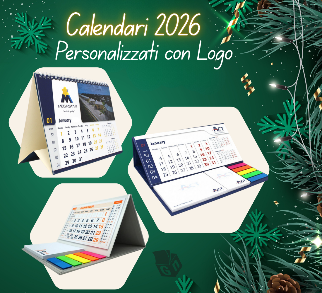 Calendari personalizzati 2026 disponibili su Giallonote.it