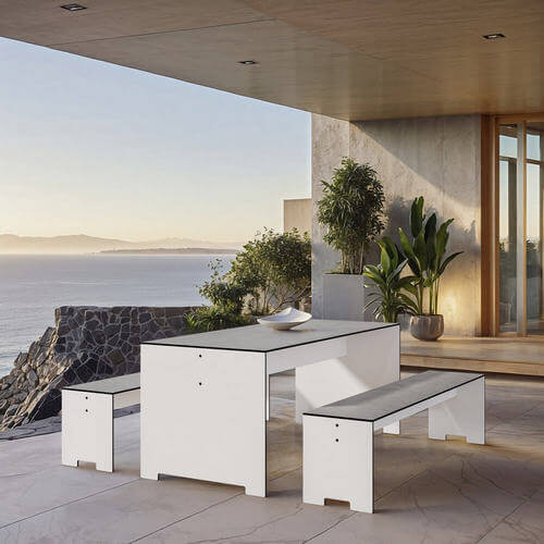 Tavolo da giardino con panche − Cube