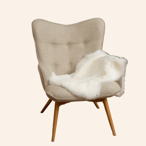 Pelle di agnello Heidi bianco 85x65cm