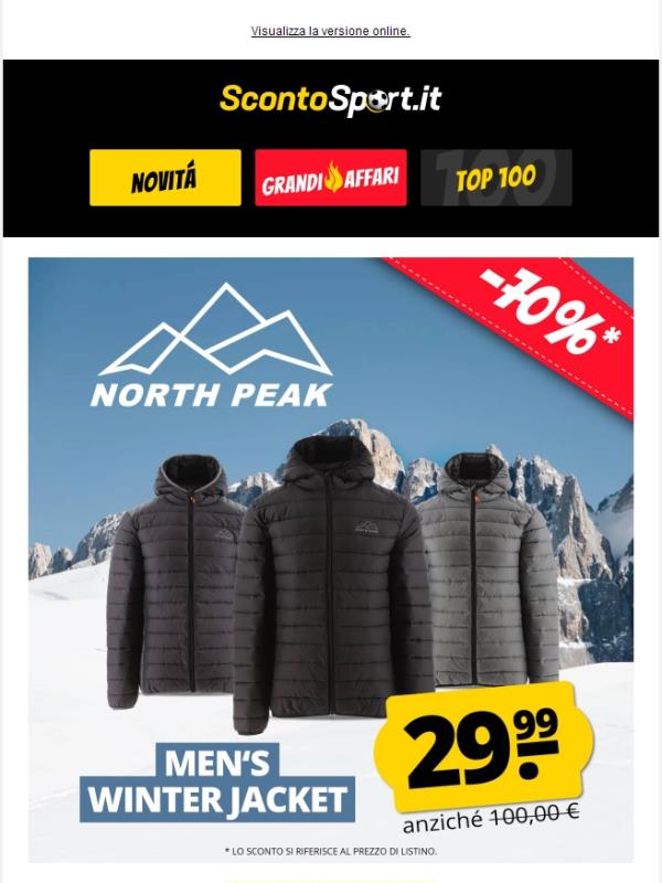 Sconto del 70 % sulla giacca invernale NORTH PEAK da uomo! 🧥❄
