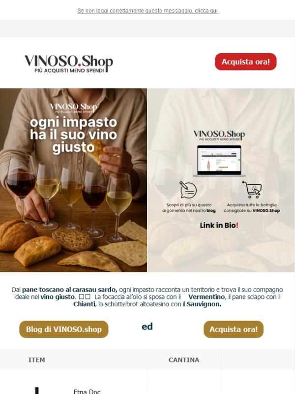 🥖🍷  VINOSO | Dal pane toscano al sardo trova il suo compagno ideale nel vino giusto