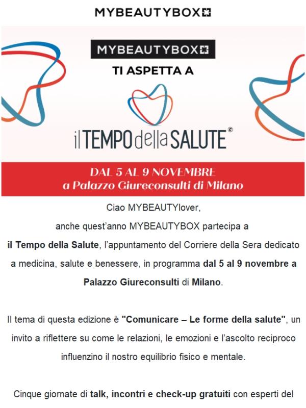 MYBEAUTYBOX ti aspetta a il Tempo della Salute!