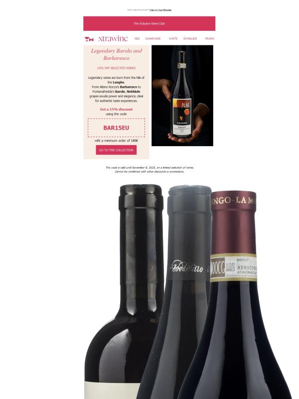 15% off selected Barolo and Barbaresco wines