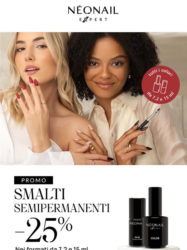 💖 Colori irresistibili: -25% su tutti gli smalti semipermanenti!