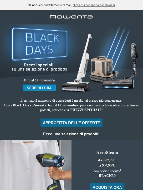 🖤 Black Days Rowenta: offerte super!