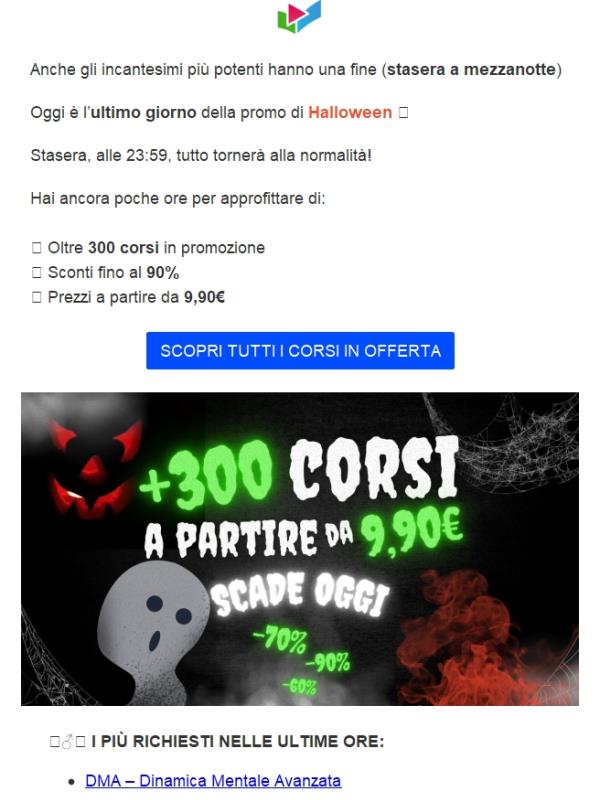 Ultimo giorno di magia! (+300 corsi in promo)