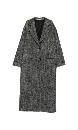 Wool blend single-breasted coat