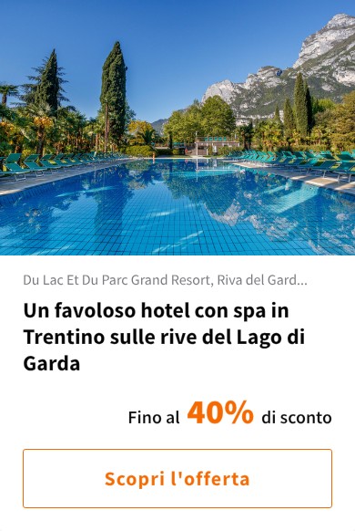 Un favoloso hotel con spa in Trentino sulle rive del Lago di Garda