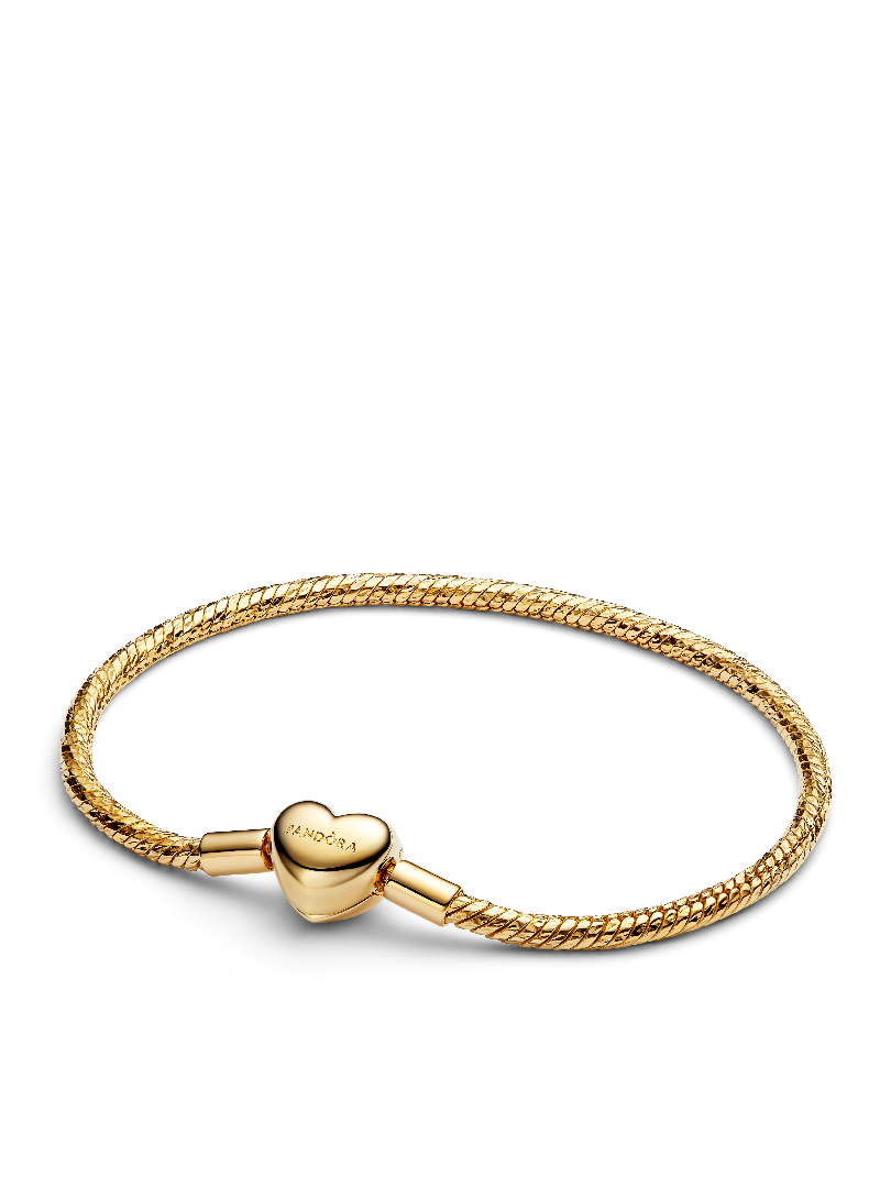 Heart Clasp Faceted Snake Chain Bracelet