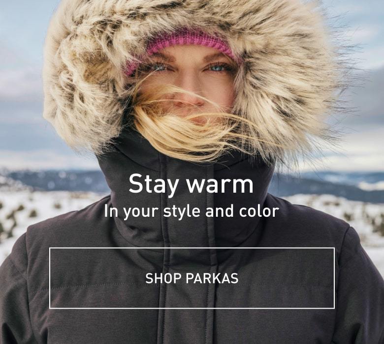 Stay warm in your style and color. SHOP PARKAS.A