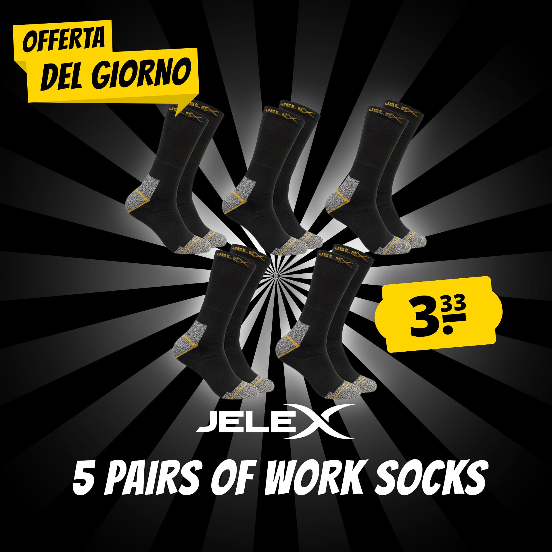 Jelex work calze da lavoro 5 paia
