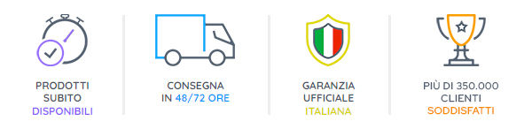Prodotti subito disponibili, Consegna in 48/72 ore e tantissimi clienti soddisfatti