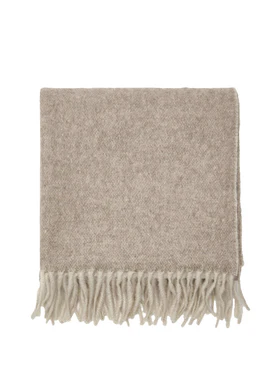 Sciarpa Bicolor in Misto Cashmere Beige/Bianco Gran Sasso