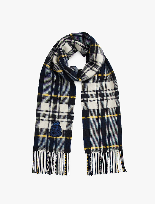 Sciarpa a quadri con cashmere e stemma TH